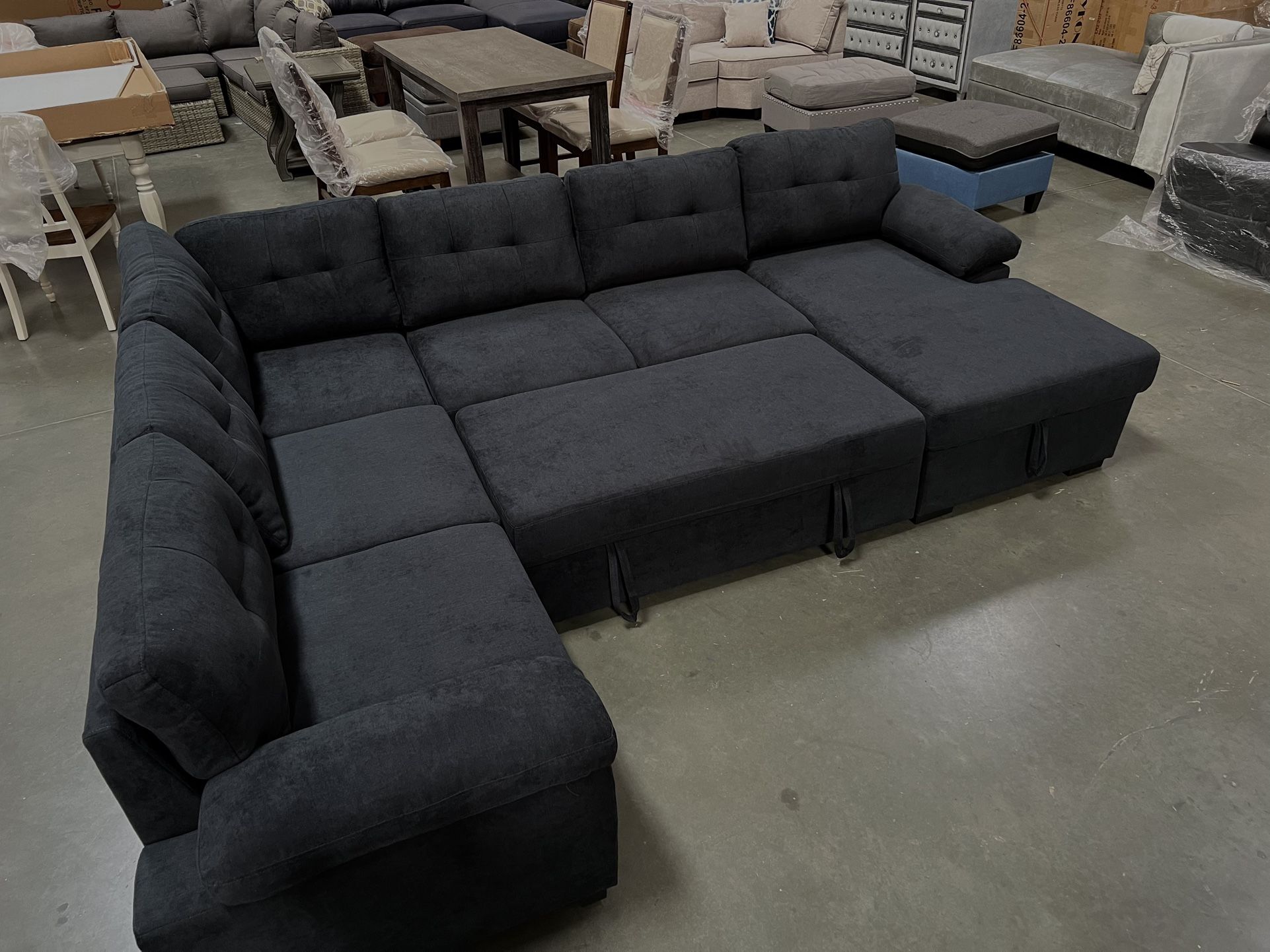 New! Sectional Sofa Bed, Sofabed, Large Sectional Sofa With Pull-out Bed, Sectionals, U-shaped Couch, Sofa With Storage Chaise, Upholstered Sofa Couch