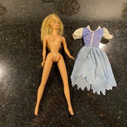 Rare Vintage Blonde Barbie Doll Made in Japan + Poor Cinderella Rag Jersey Dress