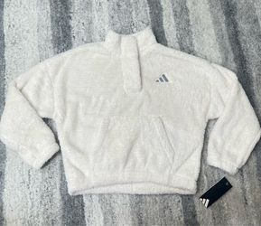Adidas white jacket for girls size M 10/12