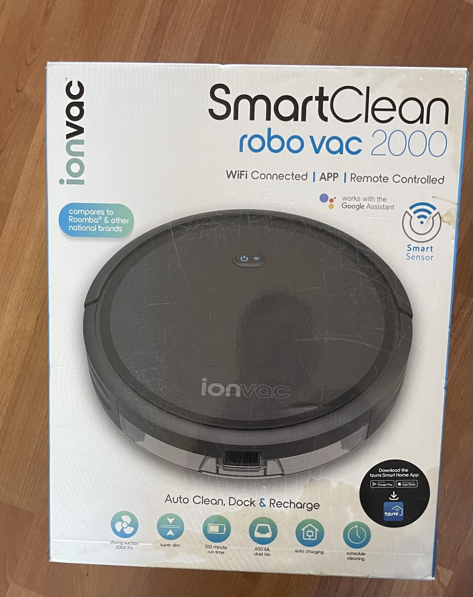Ionvac SmartClean 2000 Robovac - WIFI Robotic Vacuum With App/Remote Control,New