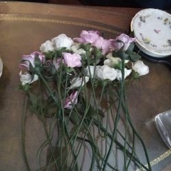 2 Dozen Bone china Vintage Italian Carved Roses 