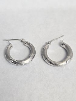10kt White Gold Hollow Hoops