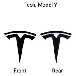 Model Y Badge Emblem - Front Hood and Rear Trunk Replacement Logo for Tesla Model Y - 3D Metal Emblem Set (2 Pieces, Black)