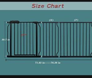 COSEND Extra Wide Baby Gate Tension Indoor Safety Gates Black Metal Large Pressure Mounted Pet Gate Walk Through Long Safety Dog Gate for The House Do Thumbnail