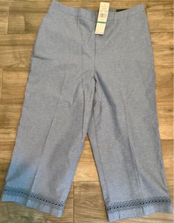 Alfred Dunner Capri Pants Women's Size 16 Pull On Blue Stretch Style 19506