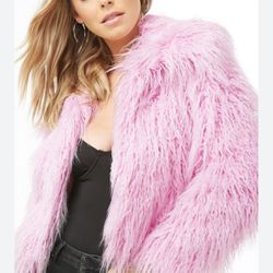 pink Fur  Shaggy jacket Small