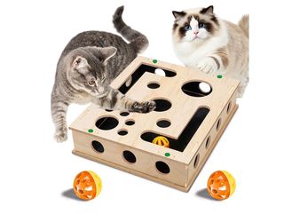 Cat Scratch Puzzle Enrichment Box with Bell Ball