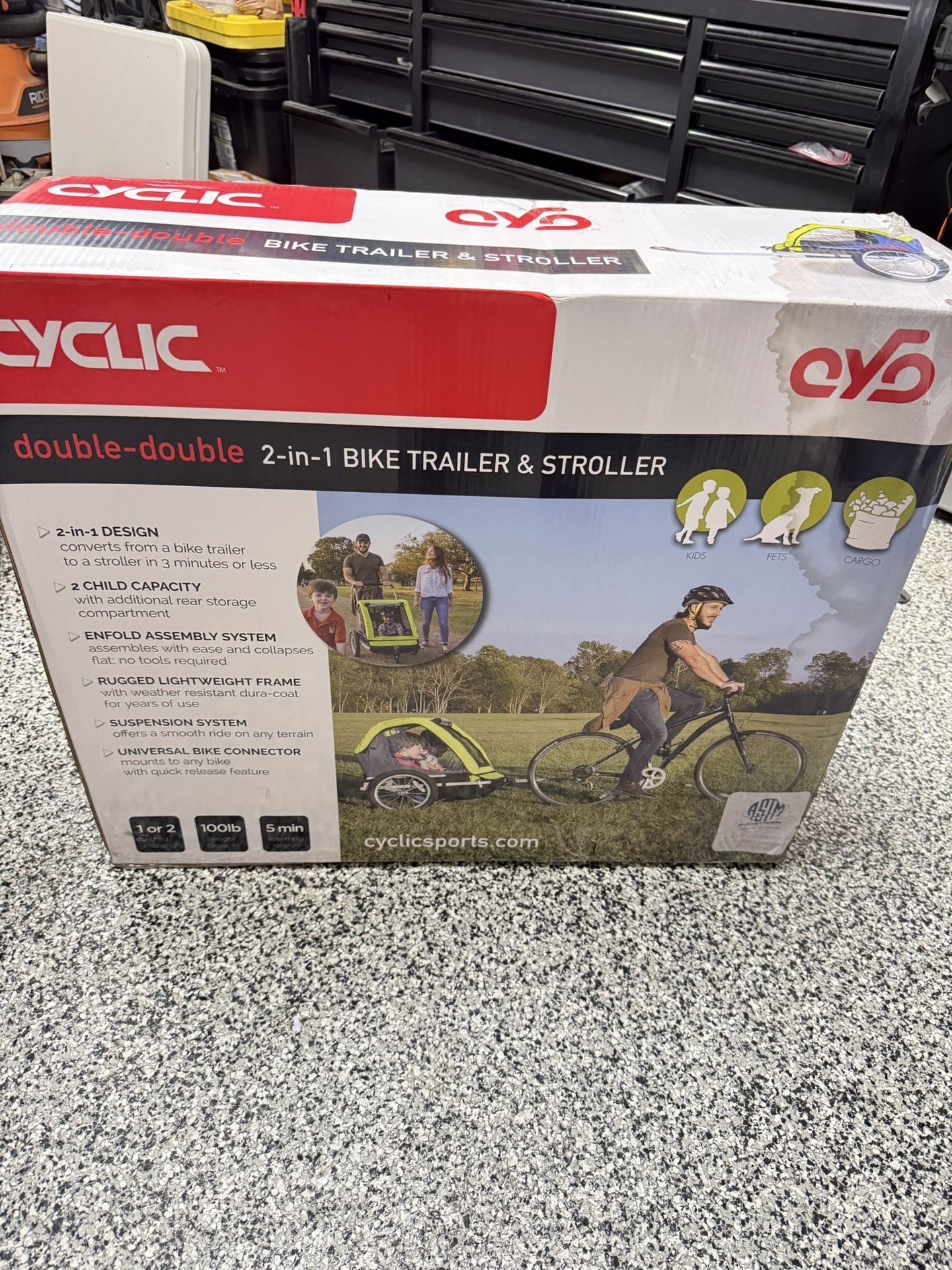 Cyclic double-double 2-in-1 BIKE TRAILER & STROLLER