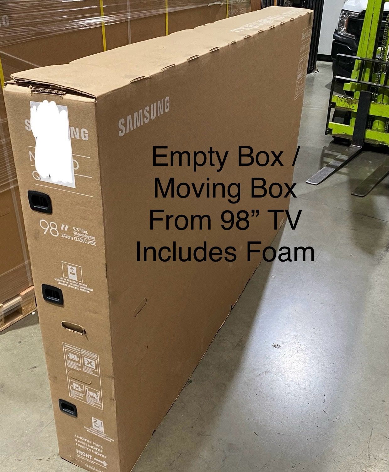 Empty Box / Moving Box for 98” Flat Panel TV - Other Sizes Too
