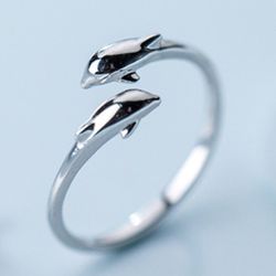 925 sterling Silver Ring Dolphin