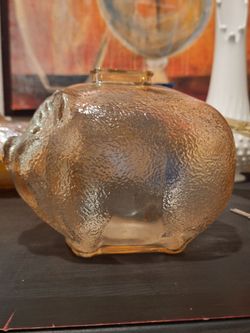 Vintage anchor Hocking carnival glass piggy bank