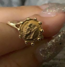 Maximiliano emperador gold antique coin ring