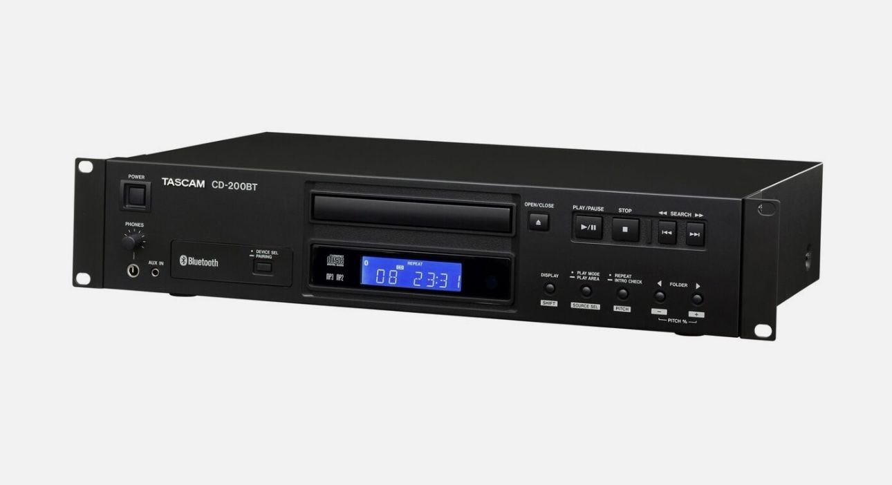 Tacsam CD-200BT Professional CD Player With Bluetooth Receiver. Brand New In Box.