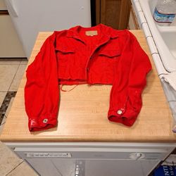 Levi's red crop Jean jacket