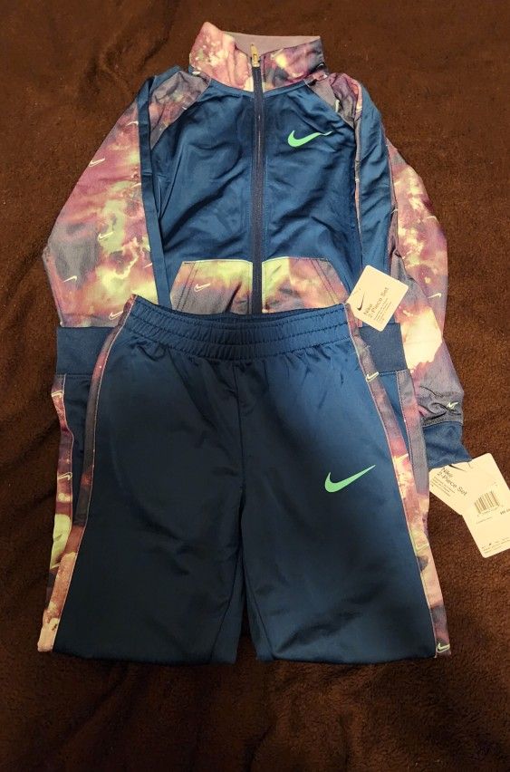 Nike Youth Boy's Jacket PANTS Tracksuit Set Blue Size LG (6-7) New