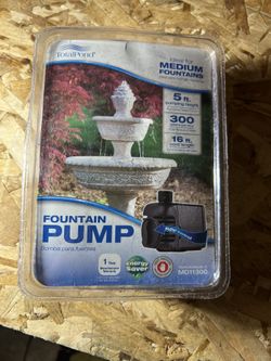TotalPond 300 GPH Medium Fountain Pump 5ft Pumping Height /16ft Cord Length NIB
