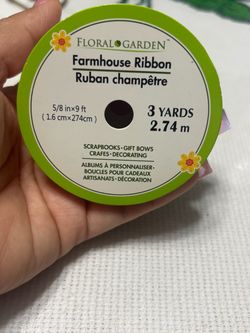 Floral Garden Farmhouse Ribbon 3 Yards