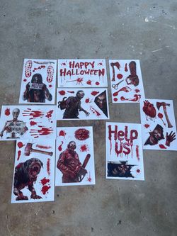 New 9 sheets of scary window stickers