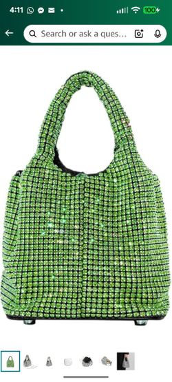 Brand New Green Rhinestone Evening Purse