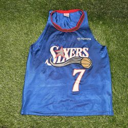 Vtg PHILADELPHIA 76ers Toyota ANDRE MILLER Basketball JERSEY Youth Blue NBA