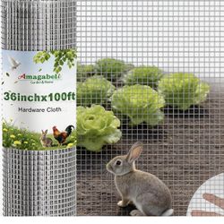 Amagabeli Hardware Cloth 1/2 inch 36inx50ft 19 Gauge Chicken Wire Fence Hot-Dipped Galvanized After Welding Wire Mesh Roll for Vegetable Garden Fencin