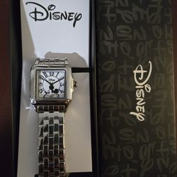 Disney Adult Size Alloy/Stnlss Steel Square Mickey Mouse Watch