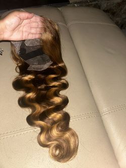 100% Human Hair Highlight 30 Inch Body Wave Wig 
