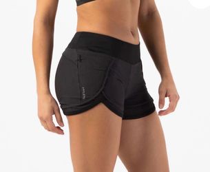 Hylete black dual layer athletic shorts, size S