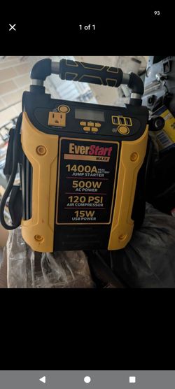 EverStart Maxx J5CPDE 1400 Peak Amps Jump Starter, Power Station, 500W Inverter, 120 PSI Compressor