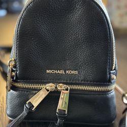 Michael Kors Rhea XS Black Leather Backpack
