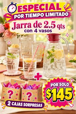 Princess House Jarra con vasos