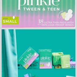Pinkie Period Starter Pads - Designed for Smaller Underwear - Organic Cotton Topsheet Tween & Teen Pads with Wings - Chlorine Free & Fragrance Free - 