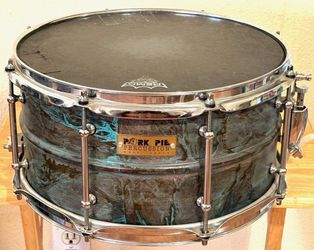 Pork Pie 7x13 Brass Patina Snare for Drum Set