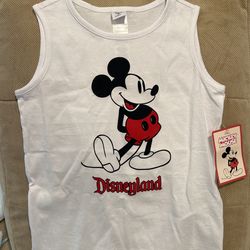 Disneyland Mickey Mouse White Sleeveless Top