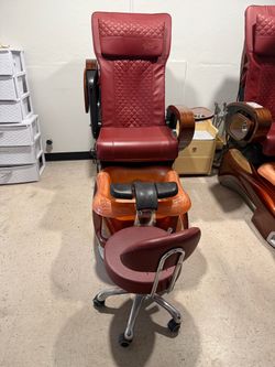 2 Pedicure massage chairs and adjustable chair