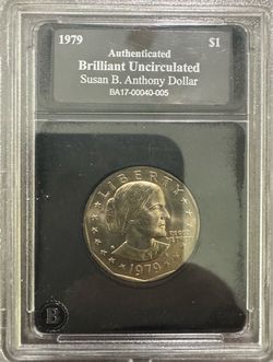 1979-D Brilliant Uncirculated Susan B Anthony Dollar Coin (Gold Tone)