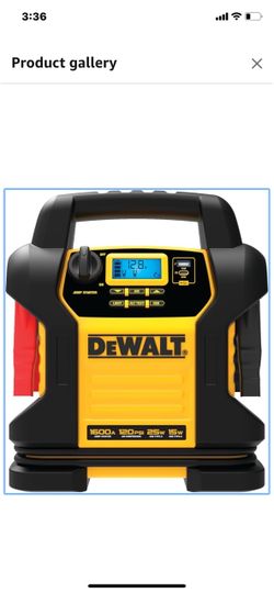 DEWALT DXAEJ14-Type2 Digital Portable Power Station Jump Starter - 1600 Peak Amps with 120 PSI Compressor, AC Charging Cube, 15W USB-A and 25W USB-C P