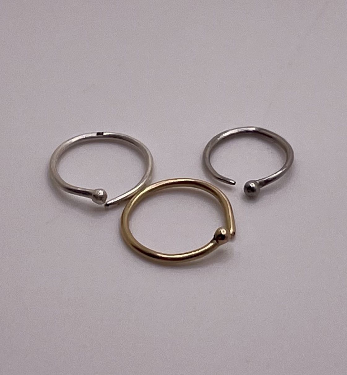 Handmade Nose Rings in Gold, Platinum, or Silver