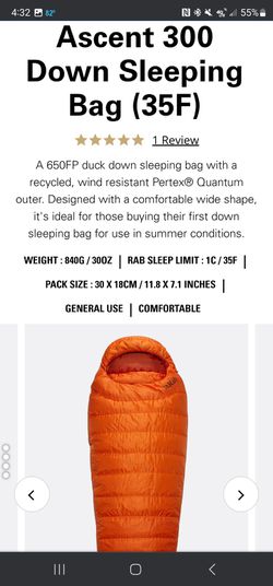 Ascent 300 Down Sleeping Bag (35F)