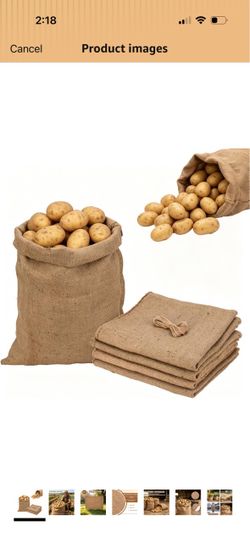 4PCS 20" x 30" Natural Jute Burlap Sacks, Heavy Duty Reusable Potato Sack Race Bags, Breathable Jute Storage Bags for Gardening, Harvest Storage, Fiel