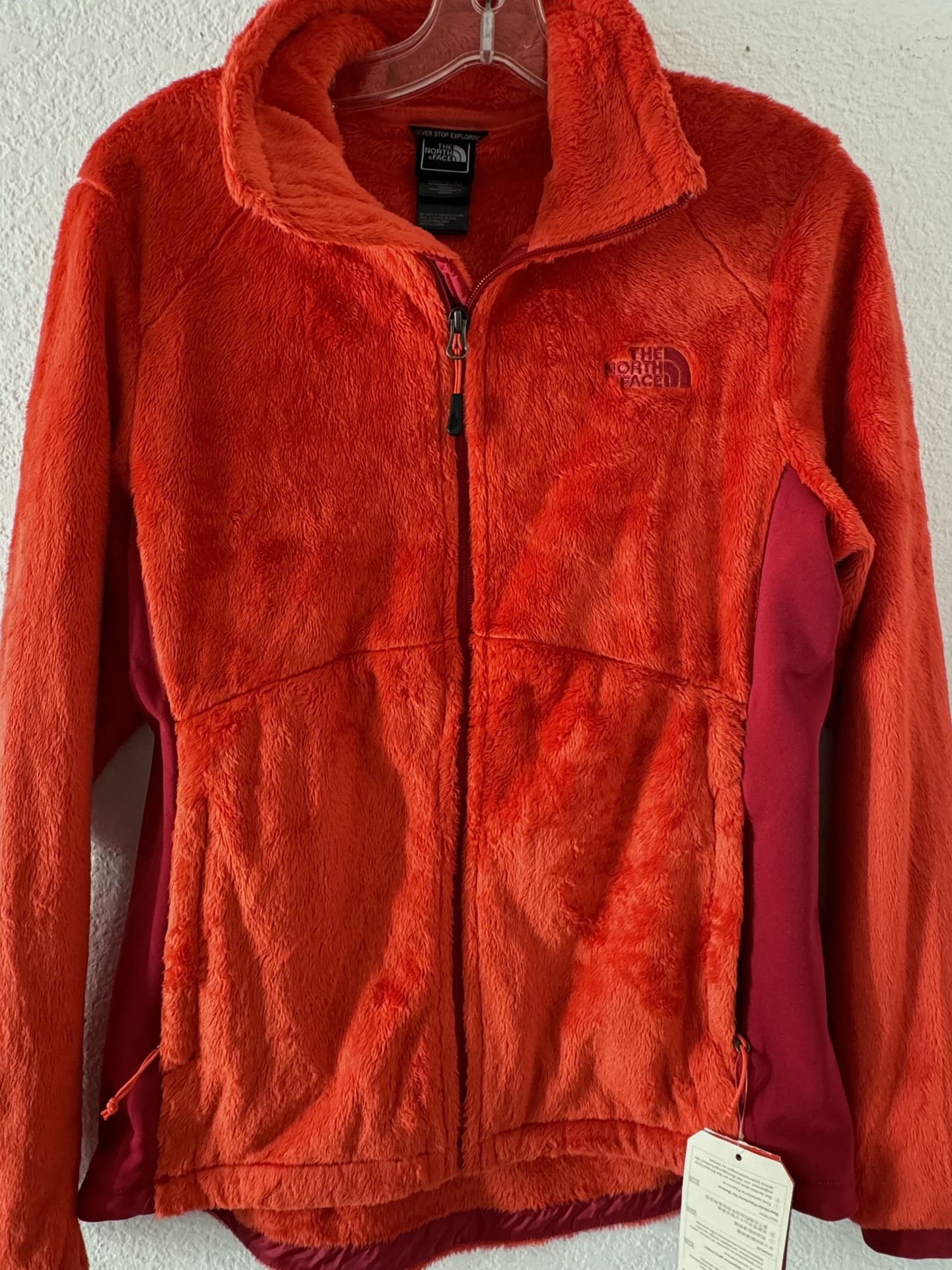 The North Face Jacket Womens Large Red Full Zip Sherpa Fleece Pockets