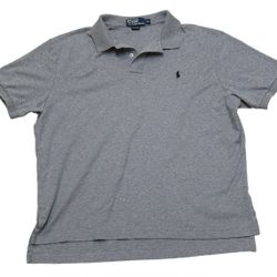 Polo Ralph Lauren Men’s Gray Short Sleeve Blue Pony Shirt Size XL