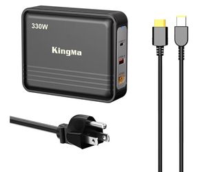 King Ma GaN Laptop Charger, 3-Port Portable Charger Fast USB Charging Station for Multiple Devices for Gaming and Engineering Laptops 