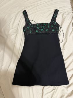 zara black embroidery cut out dress