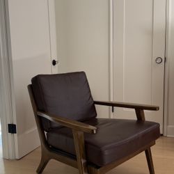Cost Plus World Market whiskey bi-cast leather Xander armchair