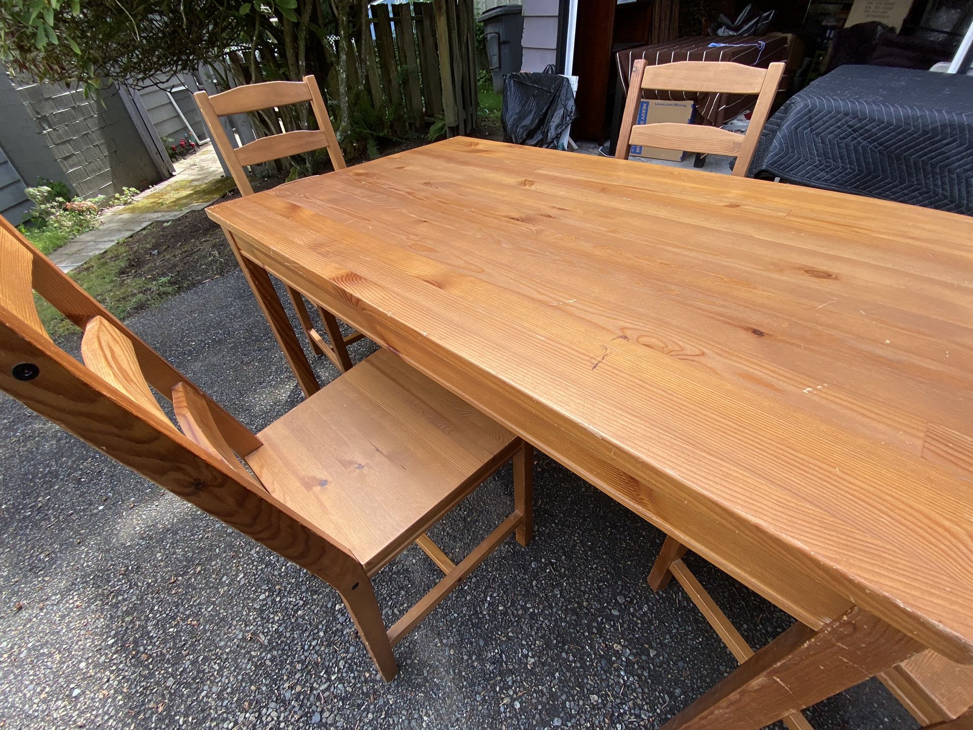 Wood Dining Table With 4 Matching Chairs