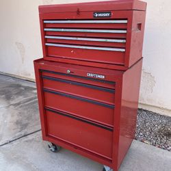Craftsman Bottom Husky Top Tool Box 47”H 26.5”W 18”D For Sale