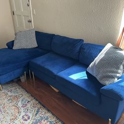 Velvet sectional 