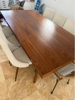 Designer Walnut Dining Table – Solid Wood – Excellent Condition – $1,500