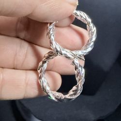 925 Silver Twisted Hoops 26mm